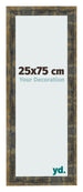 Fotolijst 25x75cm Blauw Goud Gemeleerd MDF Pisa Voorzijde Maat | Yourdecoration.nl