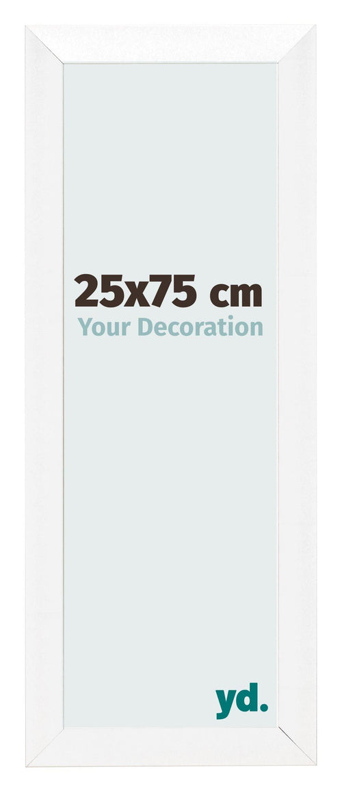 Fotolijst 25x75cm Wit Hoogglans MDF Pisa Voorzijde Maat | Yourdecoration.nl
