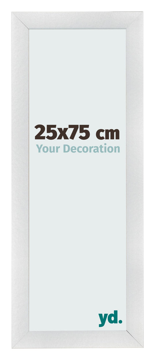 Fotolijst 25x75cm Zilver Mat MDF Pisa Voorzijde Maat | Yourdecoration.nl