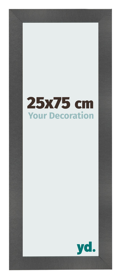 Fotolijst 25x75cm Zwart Mat MDF Pisa Voorzijde Maat | Yourdecoration.nl