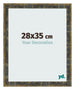 Fotolijst 28x35cm Blauw Goud Gemeleerd MDF Pisa Voorzijde Maat | Yourdecoration.nl