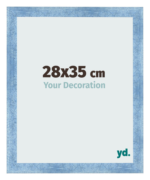 Fotolijst 28x35cm Helder Blauw Geveegd MDF Pisa Voorzijde Maat | Yourdecoration.nl