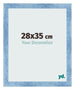 Fotolijst 28x35cm Helder Blauw Geveegd MDF Pisa Voorzijde Maat | Yourdecoration.nl