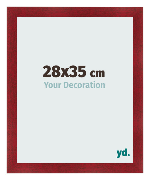 Fotolijst 28x35cm Wijnrood Geveegd MDF Pisa Voorzijde Maat | Yourdecoration.nl