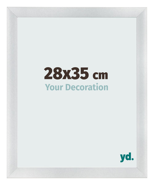 Fotolijst 28x35cm Zilver Mat MDF Pisa Voorzijde Maat | Yourdecoration.nl