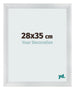 Fotolijst 28x35cm Zilver Mat MDF Pisa Voorzijde Maat | Yourdecoration.nl