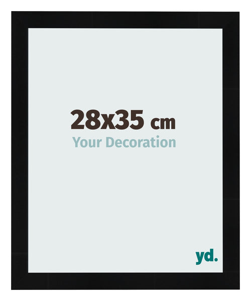 Fotolijst 28x35cm Zwart Hoogglans MDF Pisa Voorzijde Maat | Yourdecoration.nl