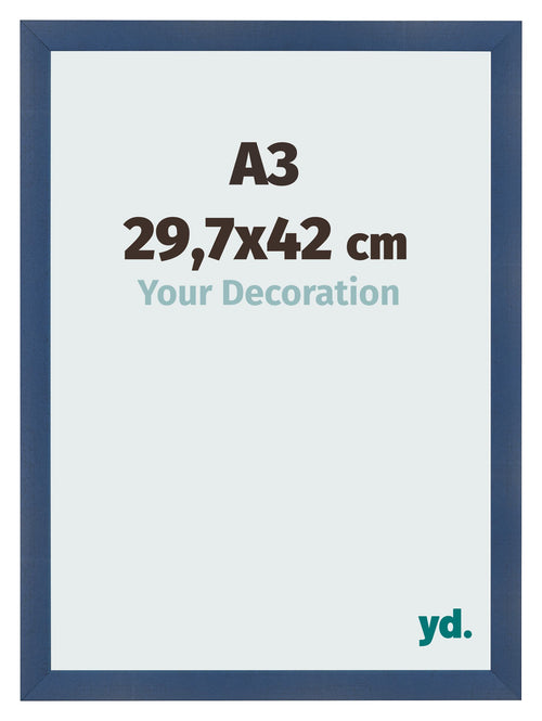 Fotolijst 29 7x42cm A3 Donkerblauw Geveegd MDF Pisa Voorzijde Maat | Yourdecoration.nl