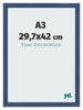 Fotolijst 29 7x42cm A3 Donkerblauw Geveegd MDF Pisa Voorzijde Maat | Yourdecoration.nl