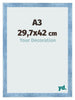 Fotolijst 29 7x42cm A3 Helder Blauw Geveegd MDF Pisa Voorzijde Maat | Yourdecoration.nl