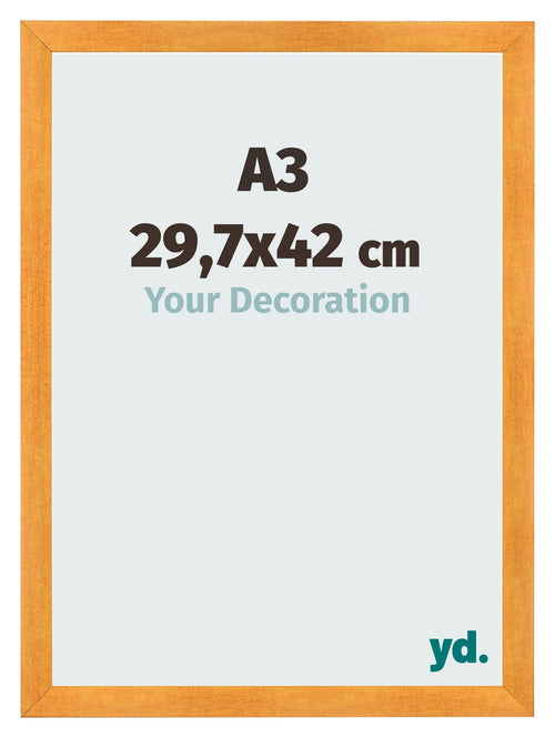 Fotolijst 29 7x42cm A3 Oranje MDF Pisa Voorzijde Maat | Yourdecoration.nl