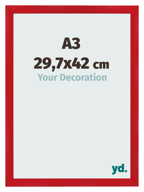 Fotolijst 29 7x42cm A3 Rood MDF Pisa Voorzijde Maat | Yourdecoration.nl