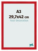 Fotolijst 29 7x42cm A3 Rood MDF Pisa Voorzijde Maat | Yourdecoration.nl