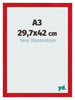Fotolijst 29 7x42cm A3 Rood MDF Pisa Voorzijde Maat | Yourdecoration.nl