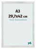 Fotolijst 29 7x42cm A3 Zilver Mat MDF Pisa Voorzijde Maat | Yourdecoration.nl