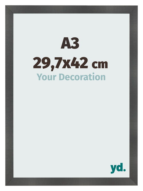 Fotolijst 29 7x42cm A3 Zwart Mat MDF Pisa Voorzijde Maat | Yourdecoration.nl