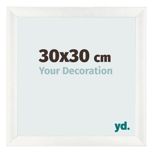 Fotolijst 30x30cm Wit Geveegd MDF Pisa Voorzijde Maat | Yourdecoration.nl