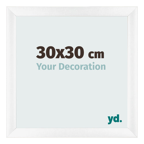 Fotolijst 30x30cm Wit Mat MDF Pisa Voorzijde Maat | Yourdecoration.nl