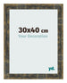 Fotolijst 30x40cm Blauw Goud Gemeleerd MDF Pisa Voorzijde Maat | Yourdecoration.nl
