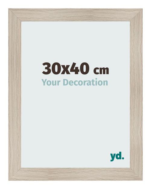 Fotolijst 30x40cm Eiken Licht MDF Pisa Voorzijde Maat | Yourdecoration.nl