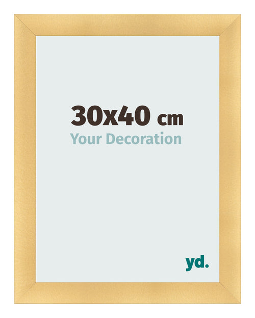 Fotolijst 30x40cm Goud Mat MDF Pisa Voorzijde Maat | Yourdecoration.nl