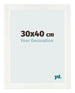 Fotolijst 30x40cm Wit Geveegd MDF Pisa Voorzijde Maat | Yourdecoration.nl