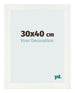 Fotolijst 30x40cm Wit Geveegd MDF Pisa Voorzijde Maat | Yourdecoration.nl