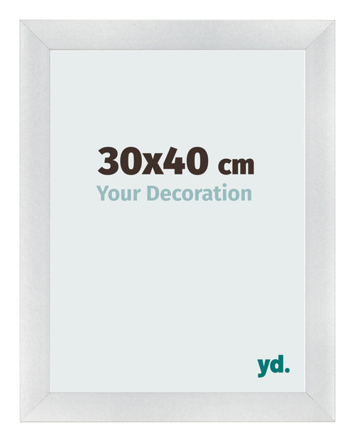 Fotolijst 30x40cm Zilver Mat MDF Pisa Voorzijde Maat | Yourdecoration.nl