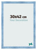 Fotolijst 30x42cm Helder Blauw Geveegd MDF Pisa Voorzijde Maat | Yourdecoration.nl