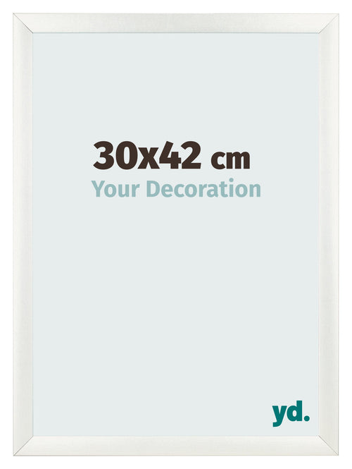 Fotolijst 30x42cm Wit Geveegd MDF Pisa Voorzijde Maat | Yourdecoration.nl