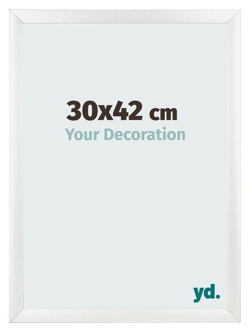 Fotolijst 30x42cm Wit Hoogglans MDF Pisa Voorzijde Maat | Yourdecoration.nl