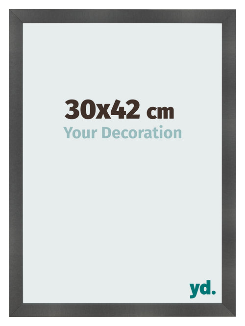 Fotolijst 30x42cm Zwart Mat MDF Pisa Voorzijde Maat | Yourdecoration.nl