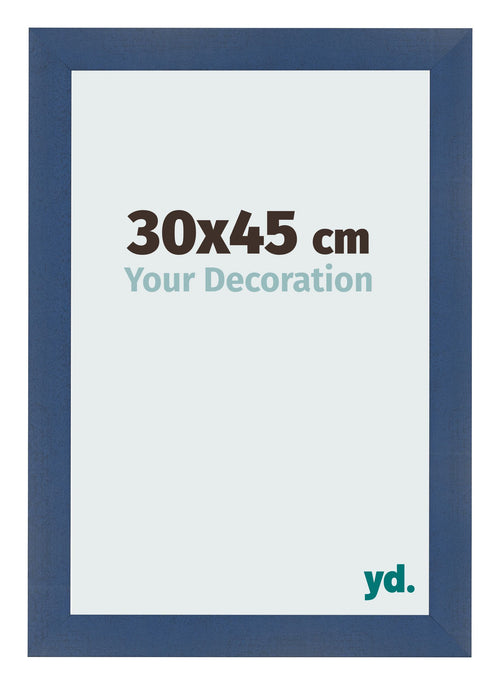 Fotolijst 30x45cm Donkerblauw Geveegd MDF Pisa Voorzijde Maat | Yourdecoration.nl