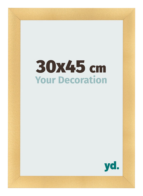 Fotolijst 30x45cm Goud Mat MDF Pisa Voorzijde Maat | Yourdecoration.nl