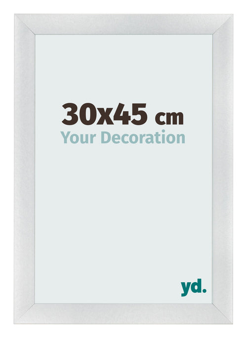 Fotolijst 30x45cm Zilver Mat MDF Pisa Voorzijde Maat | Yourdecoration.nl