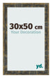 Fotolijst 30x50cm Blauw Goud Gemeleerd MDF Pisa Voorzijde Maat | Yourdecoration.nl