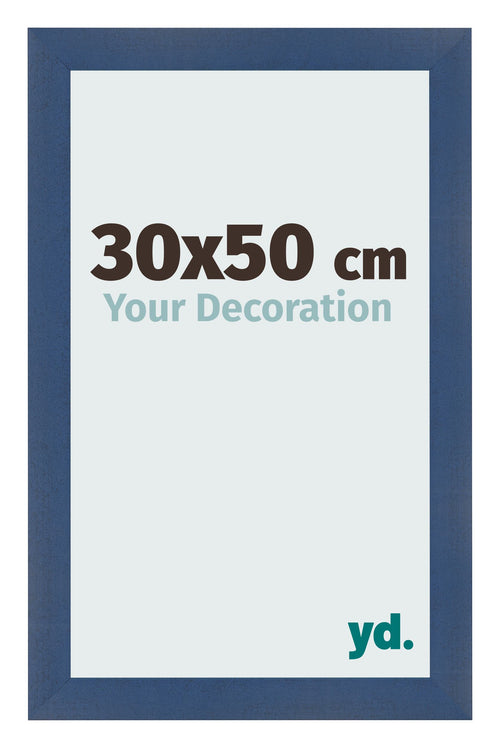Fotolijst 30x50cm Donkerblauw Geveegd MDF Pisa Voorzijde Maat | Yourdecoration.nl
