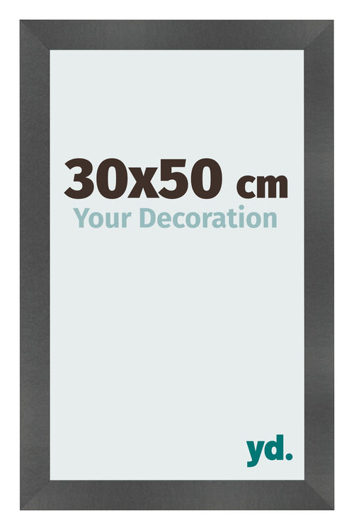 Fotolijst 30x50cm Zwart Mat MDF Pisa Voorzijde Maat | Yourdecoration.nl