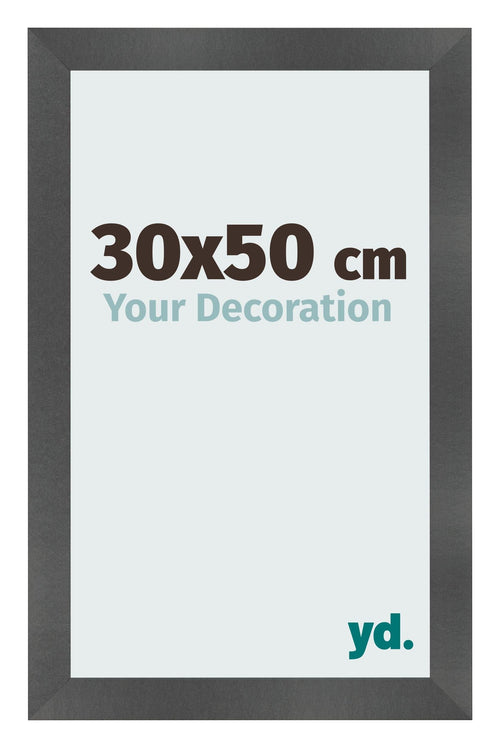 Fotolijst 30x50cm Zwart Mat MDF Pisa Voorzijde Maat | Yourdecoration.nl