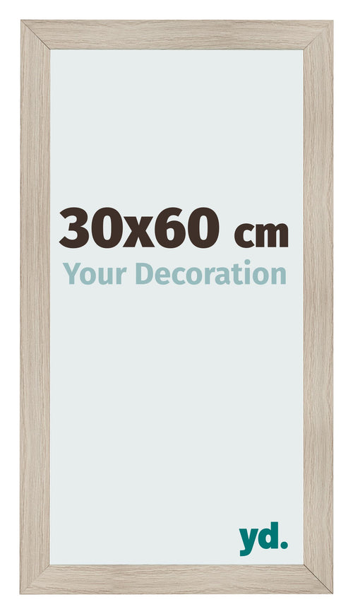 Fotolijst 30x60cm Eiken Licht MDF Pisa Voorzijde Maat | Yourdecoration.nl