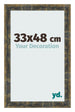 Fotolijst 33x48cm Blauw Goud Gemeleerd MDF Pisa Voorzijde Maat | Yourdecoration.nl