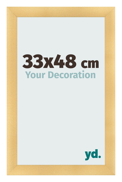 Fotolijst 33x48cm Goud Mat MDF Pisa Voorzijde Maat | Yourdecoration.nl