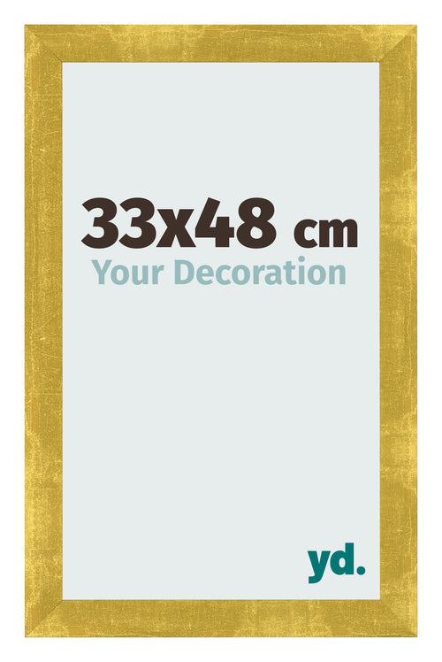 Fotolijst 33x48cm Goud Vintage MDF Pisa Voorzijde Maat | Yourdecoration.nl