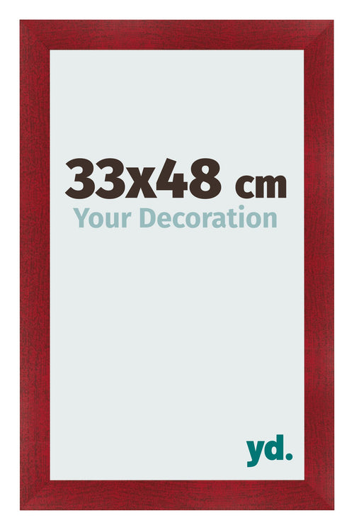 Fotolijst 33x48cm Wijnrood Geveegd MDF Pisa Voorzijde Maat | Yourdecoration.nl