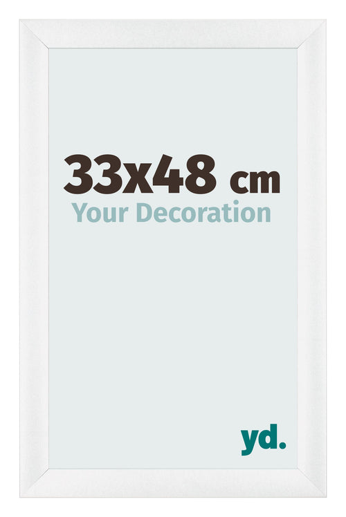Fotolijst 33x48cm Wit Hoogglans MDF Pisa Voorzijde Maat | Yourdecoration.nl