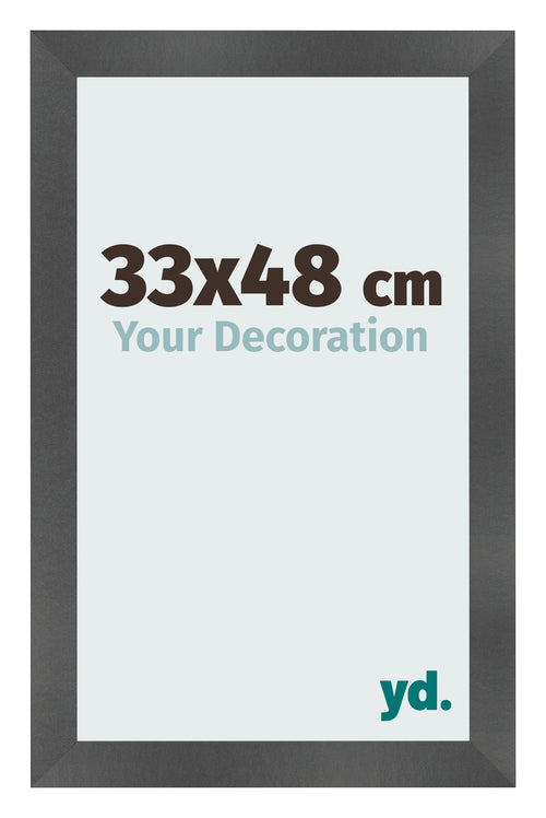 Fotolijst 33x48cm Zwart Mat MDF Pisa Voorzijde Maat | Yourdecoration.nl