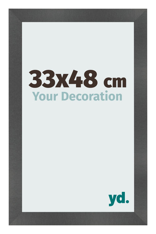 Fotolijst 33x48cm Zwart Mat MDF Pisa Voorzijde Maat | Yourdecoration.nl