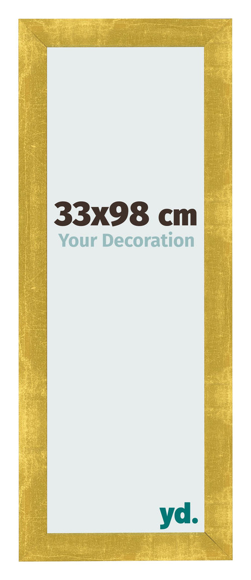 Fotolijst 33x98cm Goud Vintage MDF Pisa Voorzijde Maat | Yourdecoration.nl