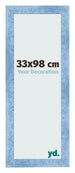 Fotolijst 33x98cm Helder Blauw Geveegd MDF Pisa Voorzijde Maat | Yourdecoration.nl