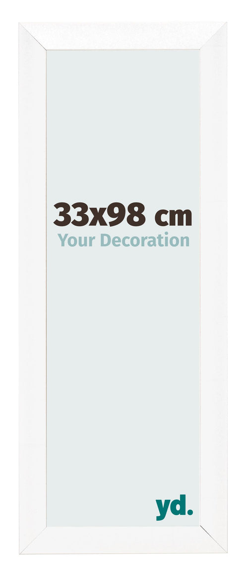 Fotolijst 33x98cm Wit Mat MDF Pisa Voorzijde Maat | Yourdecoration.nl